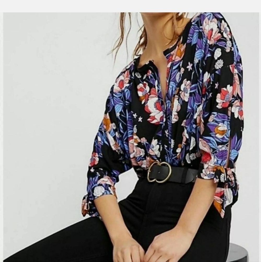 Free People 3/4 Sleeve Top Small